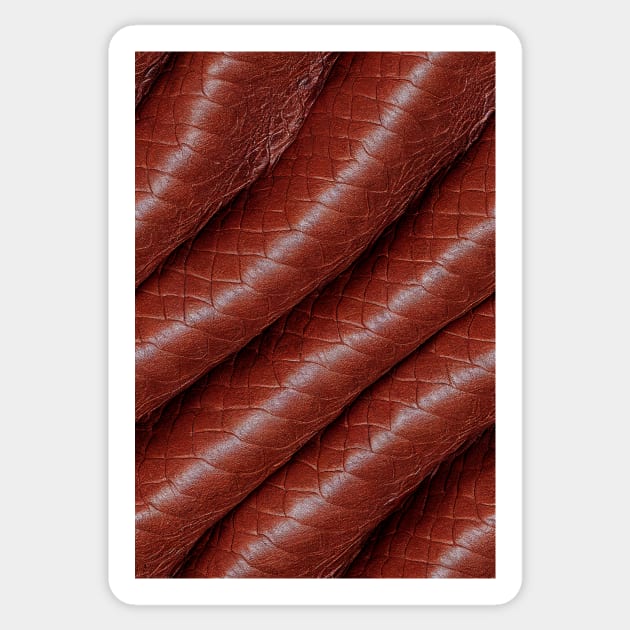 Brown Imitation leather, natural and ecological leather print #6 Sticker by Endless-Designs